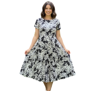 DRESS ADDICT Elegant Black and White Floral Dress NWT size S